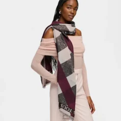 Foulard Kaos Mini Stripes de jacquard rosa