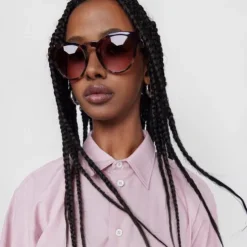 Gafas de sol Round Mesh burdeos