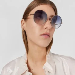 Gafas de sol Round Metal marrón