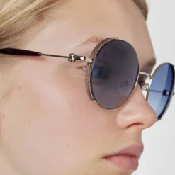 Gafas de sol Round Metal azul