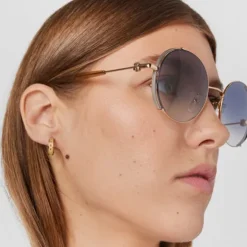 Gafas de sol Round Metal marrón