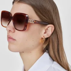 Gafas de sol Square Hold Logo marrón