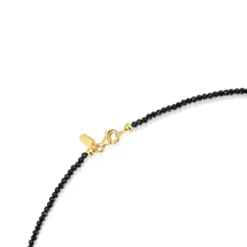 Gargantilla con baño de oro 18 kt sobre plata, onix, gemas Bold Bear