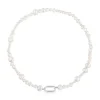 Gargantilla con perlas cultivadas y anilla de plata Hold Oval