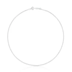 Gargantilla de plata con anillas redondas, 40 cm Chain