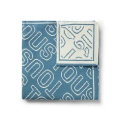 Manta de bebé reversible Nilo logo TOUS azul
