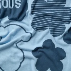 Manta de bebé reversible Nilo multi motivos azul