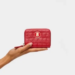 Monedero mediano Sherton de Piel roja