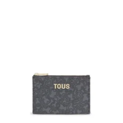 Monedero tarjetero gris oscuro Kaos Mini Lines