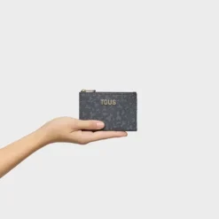 Monedero tarjetero gris oscuro Kaos Mini Lines