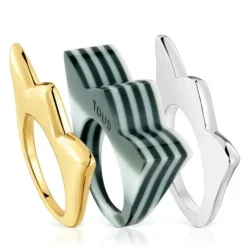 Pack anillos grandes tulipa bicolor y acetato amarillo My Other Half