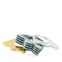 Pack anillos grandes tulipa bicolor y acetato amarillo My Other Half