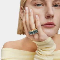 Pack anillos grandes tulipa bicolor y acetato amarillo My Other Half