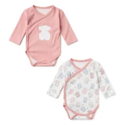 Pack de bodys de bebé cruzados Colors rosa