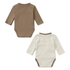 Pack de bodys de bebé cruzados Classic beige
