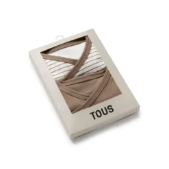 Pack de bodys de bebé cruzados Classic beige