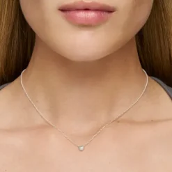 Pack de collares de plata y perlas cultivadas, corazón y oso Mini Icons