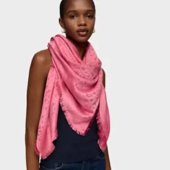 Pañuelo cuadrado grande rosa TOUS MANIFESTO
