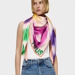 Pañuelo cuadrado naranja TOUS Motifs Tulip
