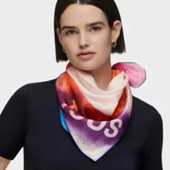 Pañuelo cuadrado naranja TOUS Tulip
