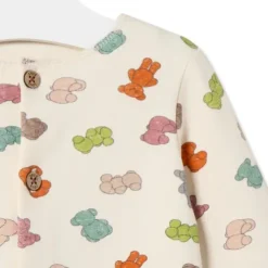 Pelele de bebé con osos multicolor crudo