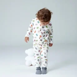 Pelele de bebé con osos multicolor crudo