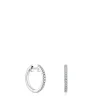 Pendientes aro cortos de oro blanco con diamantes 11 mm Les Classiques
