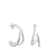 Pendientes aro de plata Bent