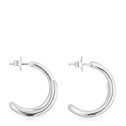 Pendientes aro de plata Bent