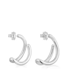 Pendientes aro de plata Bent