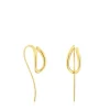 Pendientes con baño de oro 18 kt sobre plata Bent