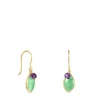 Pendientes con baño de oro 18 kt sobre plata, aventurina y amatista TOUS Good Vibes