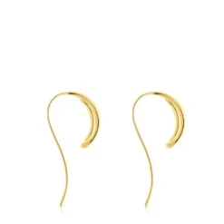 Pendientes con baño de oro 18 kt sobre plata Bent