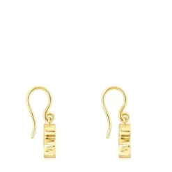 Pendientes con baño de oro 18 kt sobre plata y gemas Areia