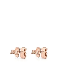 Pendientes con baño de oro rosa 18 kt sobre plata y ónix Real Sisy