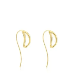 Pendientes con baño de oro 18 kt sobre plata Bent