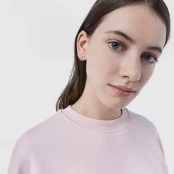 Pendientes con baño de oro rosa 18 kt sobre plata y ónix Real Sisy
