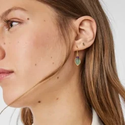Pendientes con baño de oro 18 kt sobre plata, aventurina y amatista TOUS Good Vibes