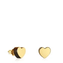 Pendientes corazón de oro y ojo de tigre TOUS 1950