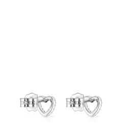 Pendientes corazón de oro blanco con diamantes Les Classiques