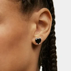 Pendientes corazón de plata y ónix Color Pills