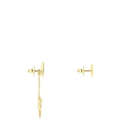 Pendientes corto/largo con baño de oro 18 kt sobre plata y gemas Teddy Bear Stars