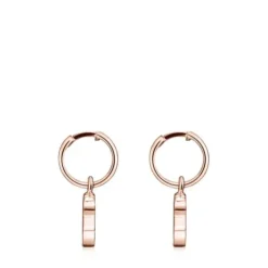 Pendientes cortos oso con baño de oro rosa 18 kt sobre plata Sweet Dolls