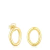 Pendientes círculo con baño de oro 18 kt sobre plata TOUS Hav