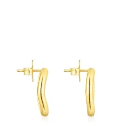 Pendientes círculo con baño de oro 18 kt sobre plata TOUS Hav
