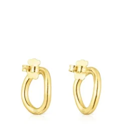 Pendientes círculo con baño de oro 18 kt sobre plata TOUS Hav