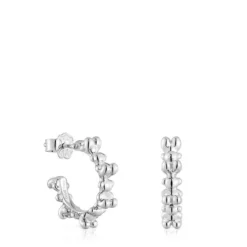 Pendientes de aro de plata 12 mm Bold Bear