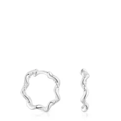 Pendientes de aro de plata 10 mm Twisted
