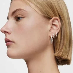 Pendientes de aro largos de plata 24 mm Basicos