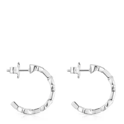 Pendientes de aro logo de plata 17,4 mm TOUS MANIFESTO